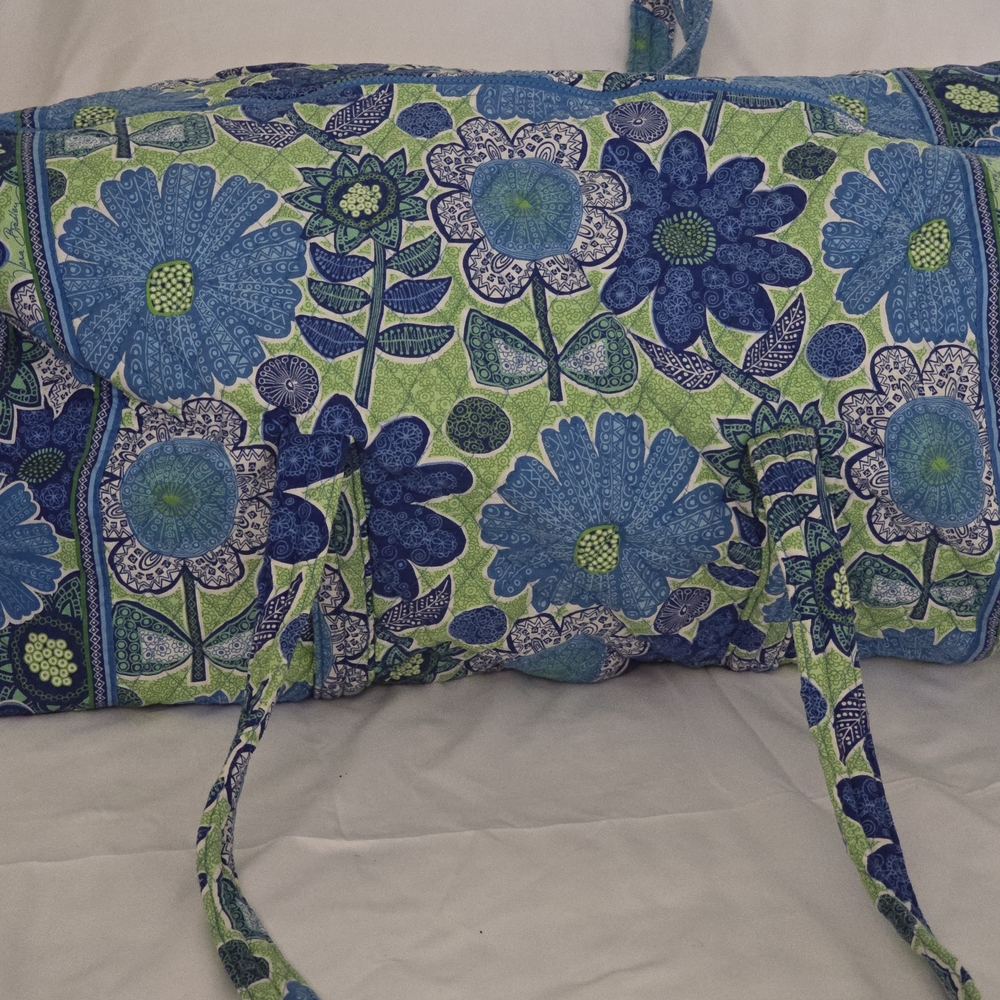 Vera Bradley Blue and Green Floral Travel Bag